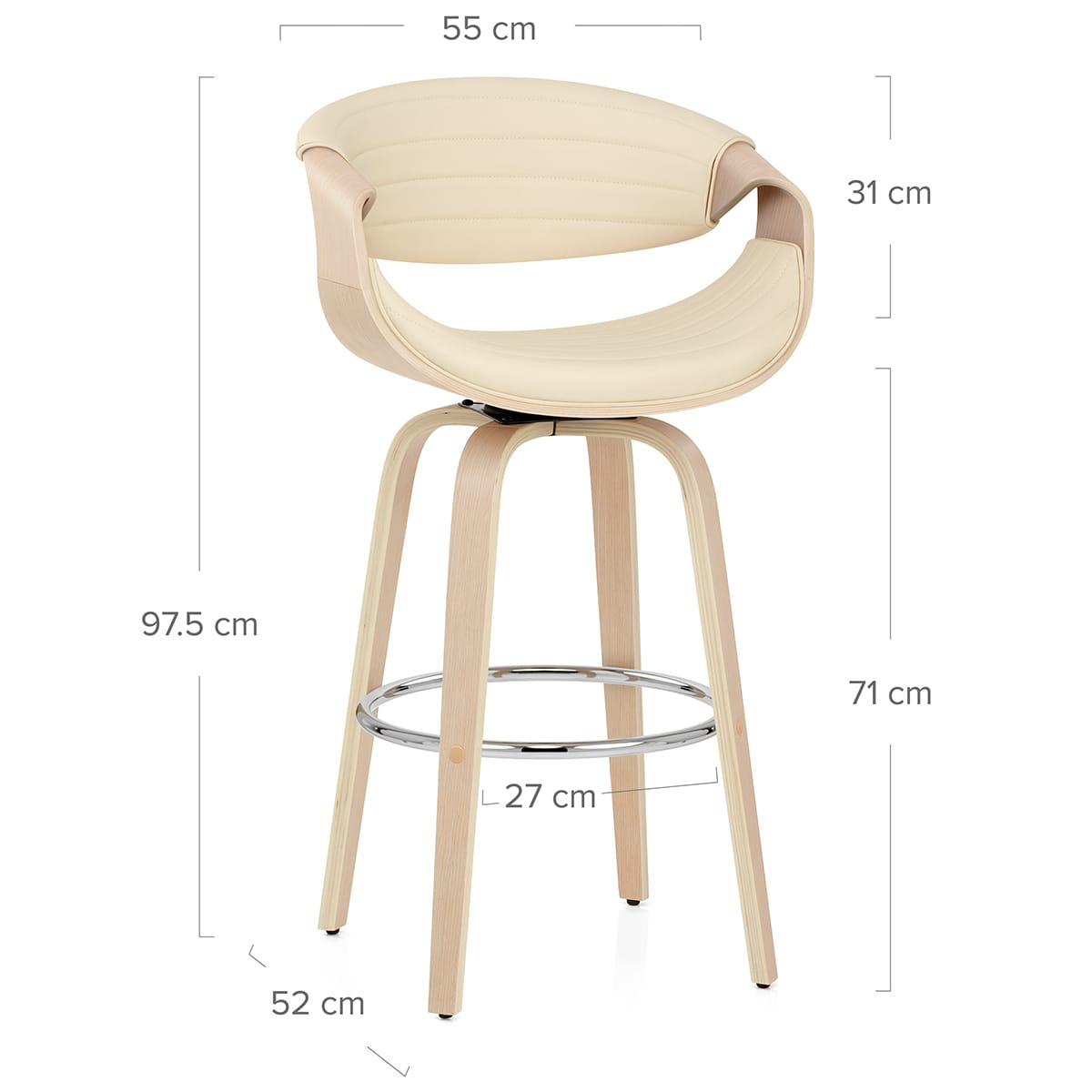 Taburete Madera - Jefferson Crema
