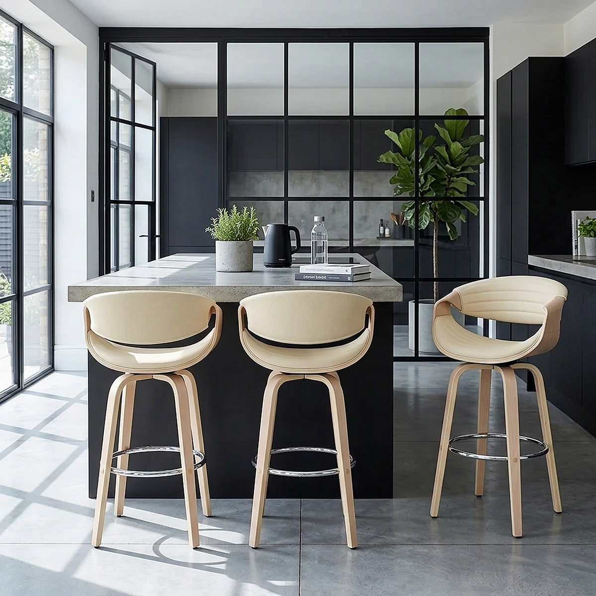 Taburete Madera - Jefferson Crema