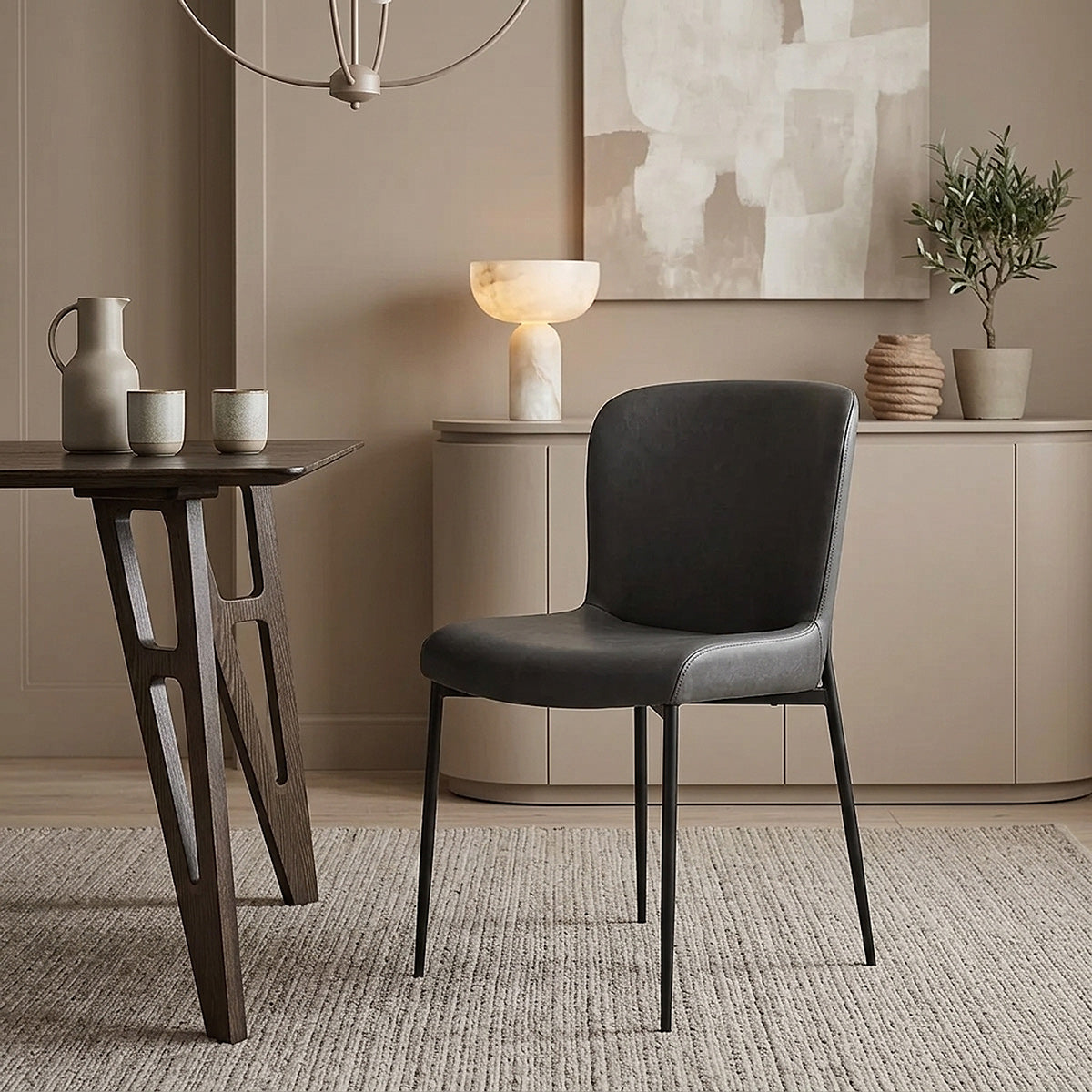 Silla Polipiel - Jess Gris Oscuro