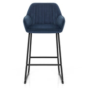 Taburete Terciopelo Metal - Kanto Azul