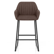 Taburete Polipiel Metal - Kanto Marrón