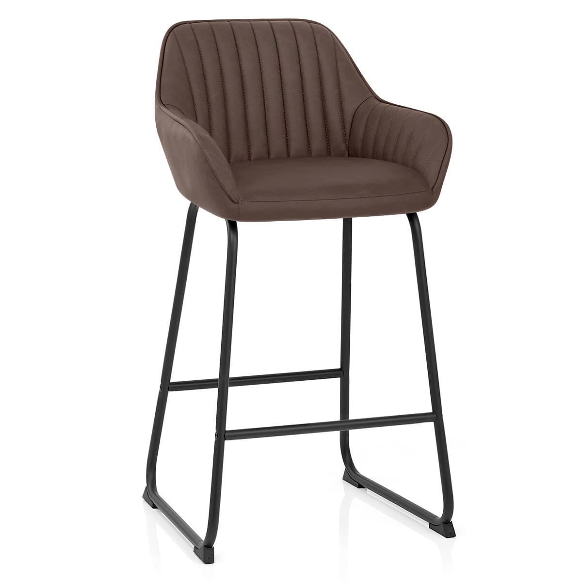 Taburete Polipiel Metal - Kanto Marrón
