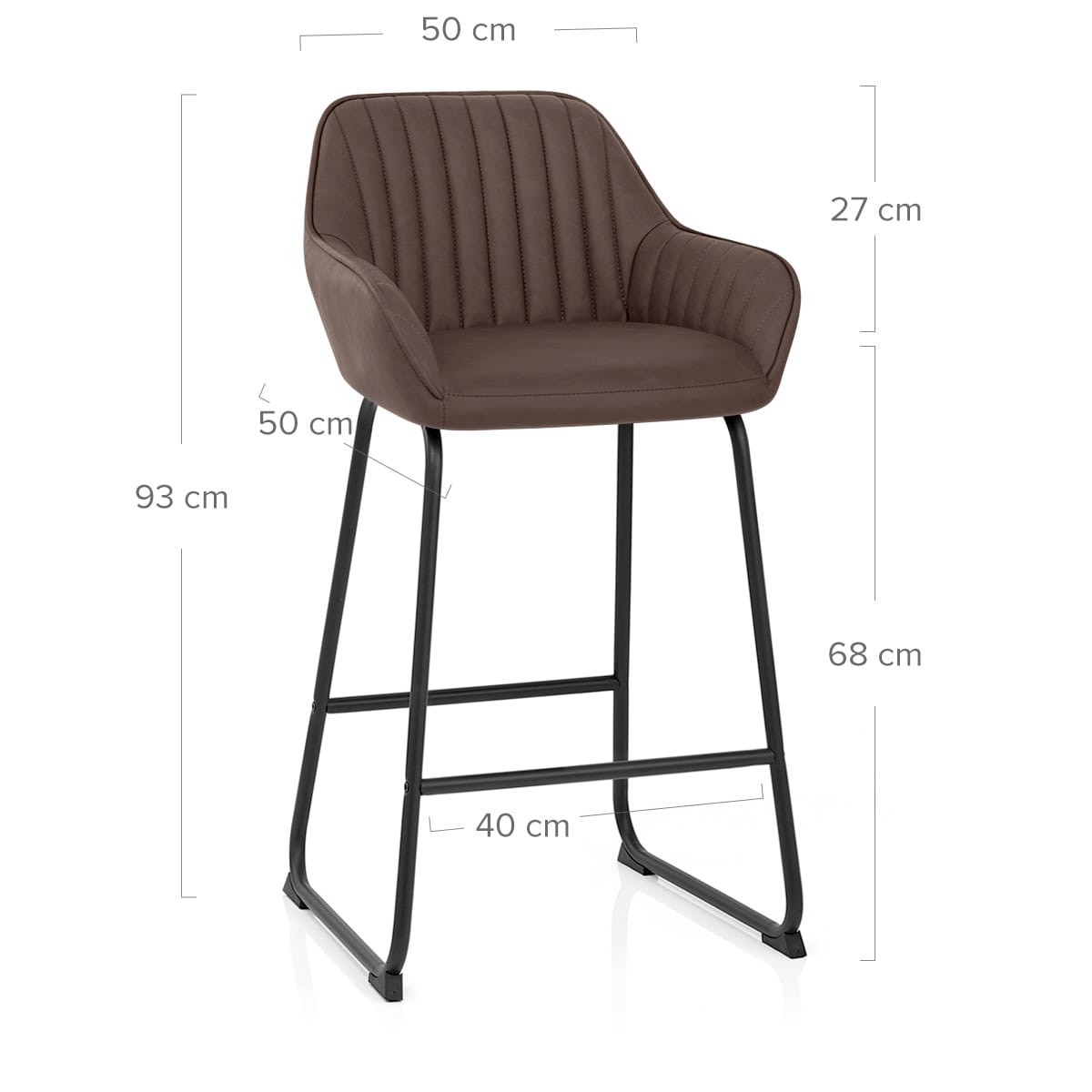 Taburete Polipiel Metal - Kanto Marrón