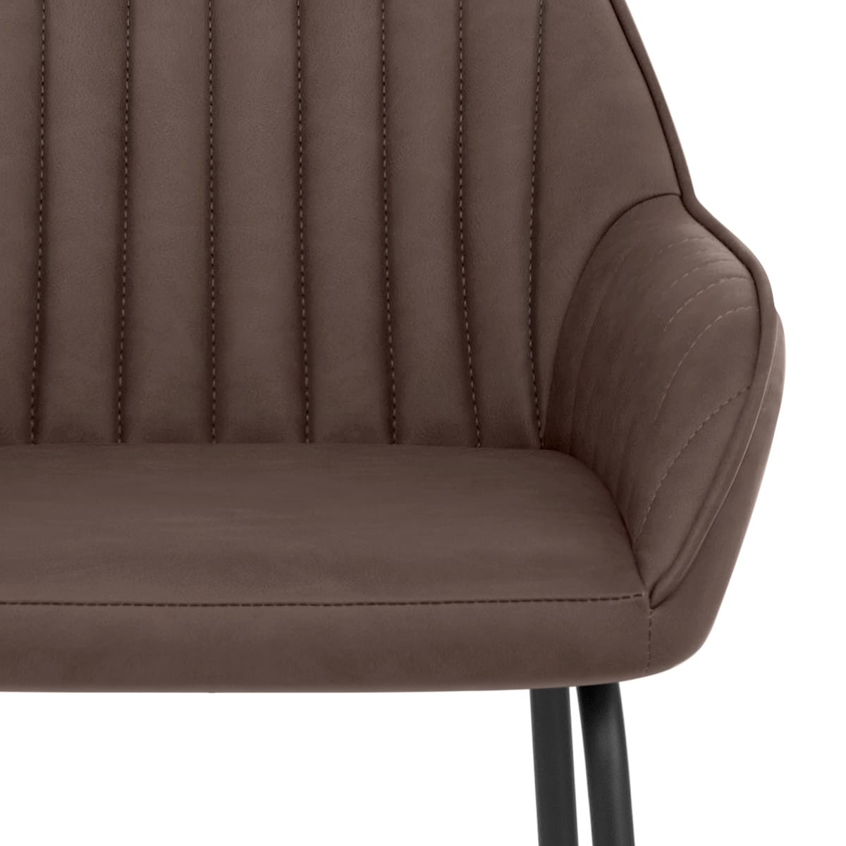Taburete Polipiel Metal - Kanto Marrón