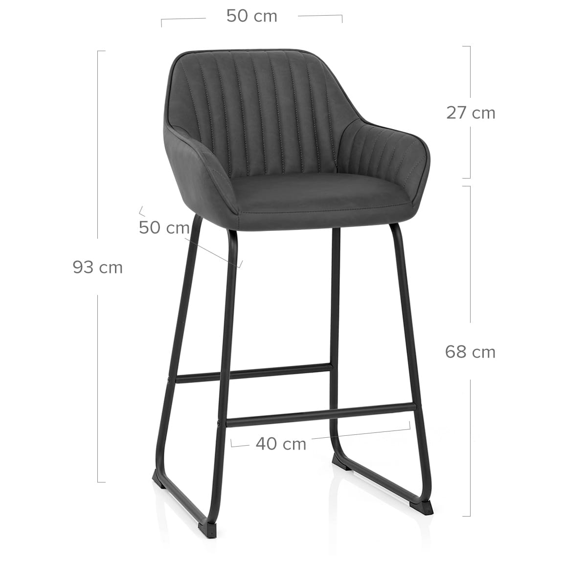Taburete Polipiel Metal - Kanto Gris Oscuro