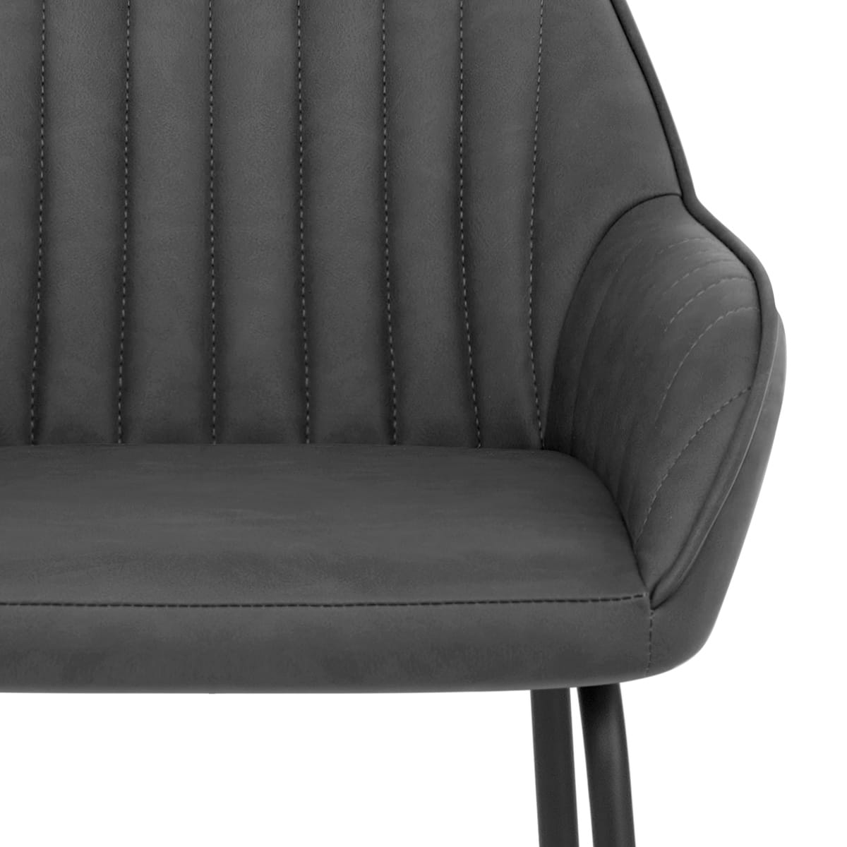 Taburete Polipiel Metal - Kanto Gris Oscuro