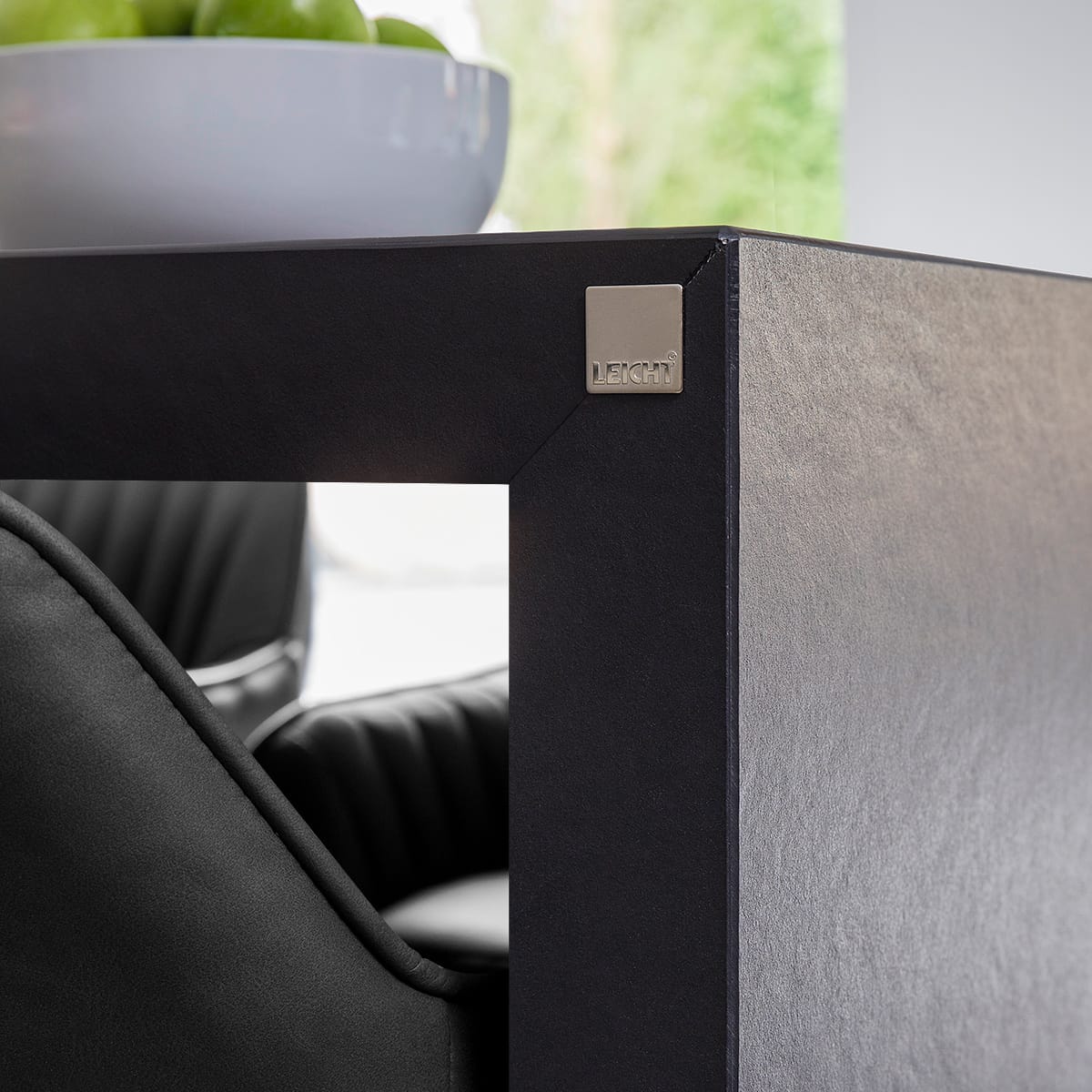 Taburete Polipiel Metal - Kanto Gris Oscuro