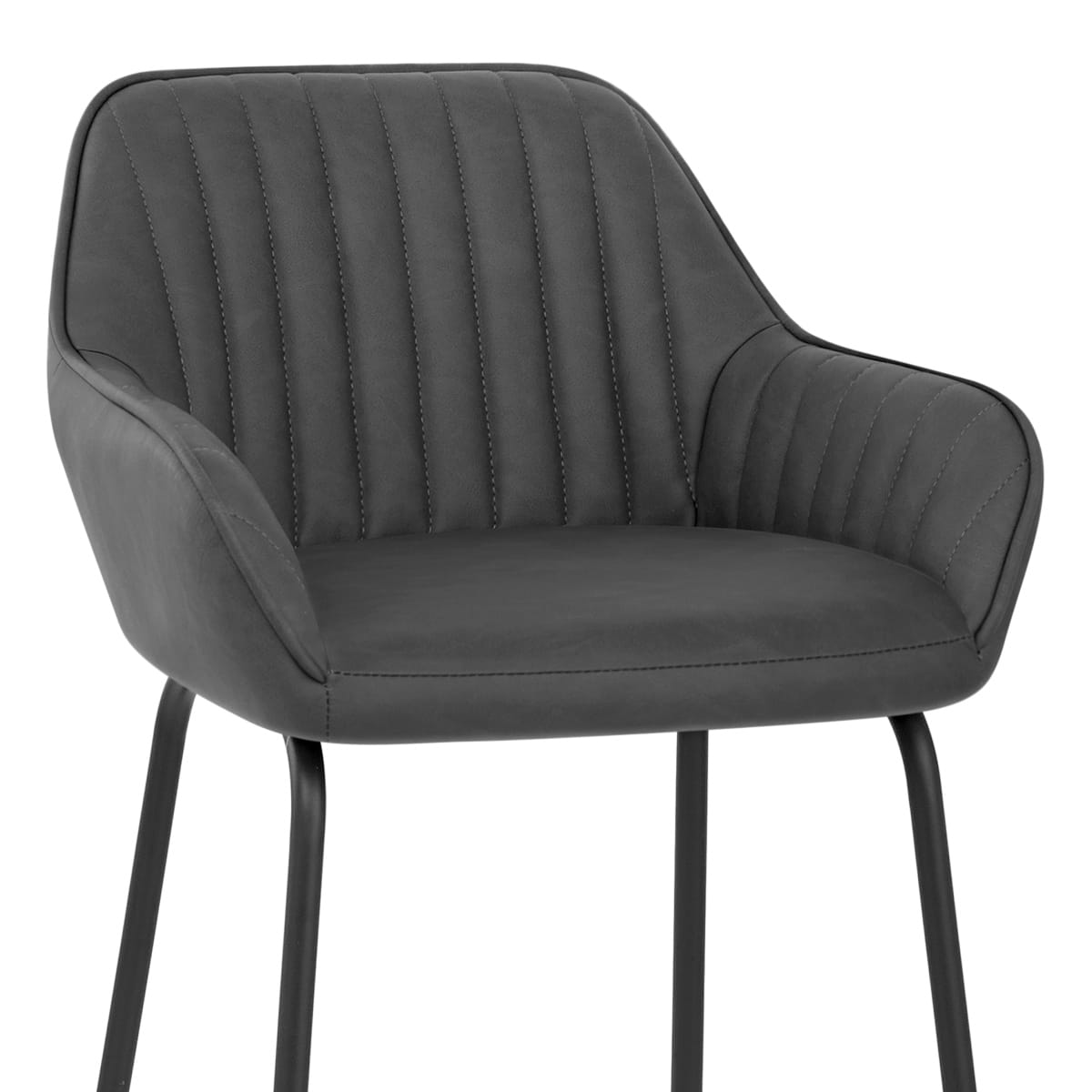 Taburete Polipiel Metal - Kanto Gris Oscuro