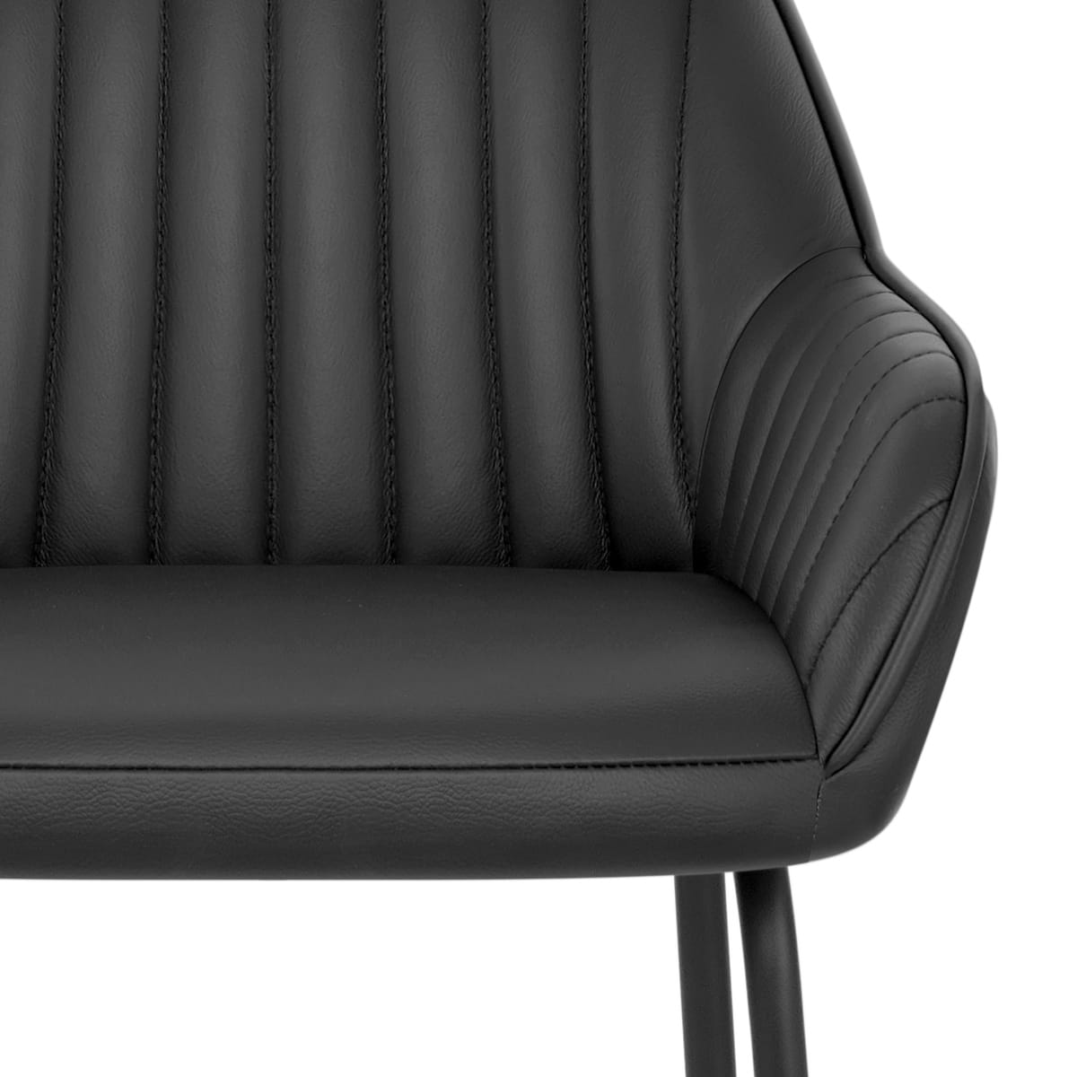 Taburete Cuero Auténtico Metal - Kanto Negro
