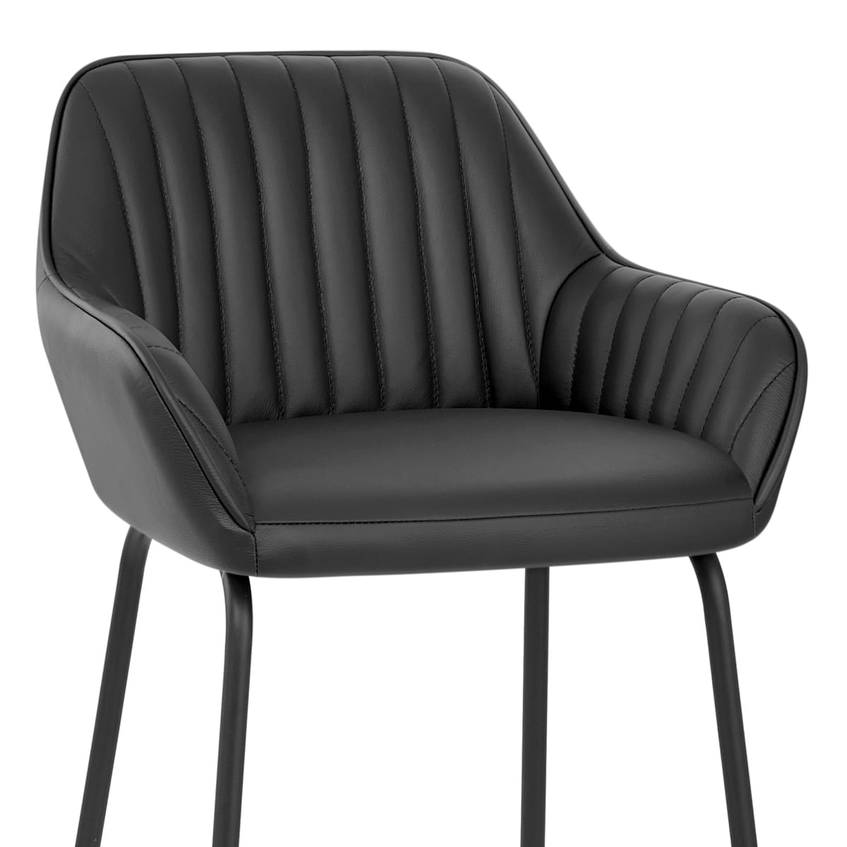 Taburete Cuero Auténtico Metal - Kanto Negro