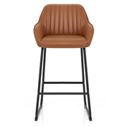 Taburete Cuero Auténtico Metal - Kanto Marrón