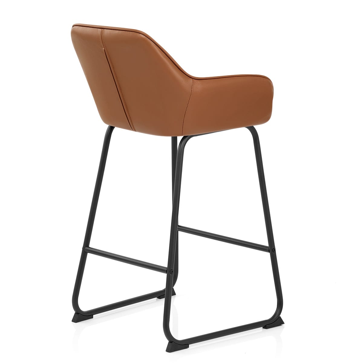 Taburete Cuero Auténtico Metal - Kanto Marrón