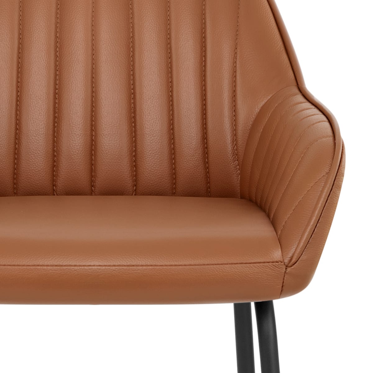 Taburete Cuero Auténtico Metal - Kanto Marrón
