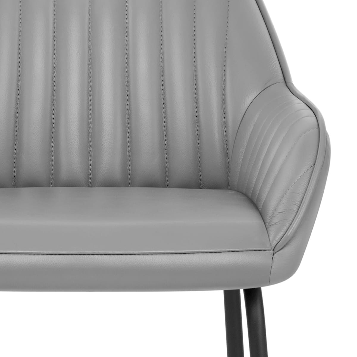 Taburete Cuero Auténtico Metal - Kanto Gris