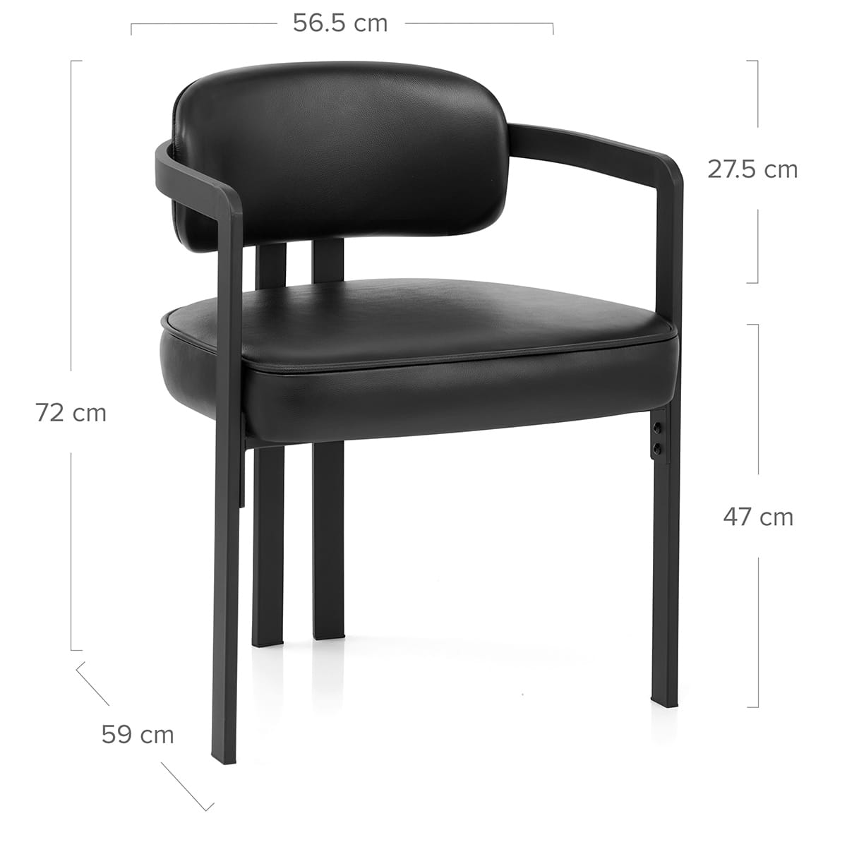 Silla Cuero Auténtico - Kara Negro