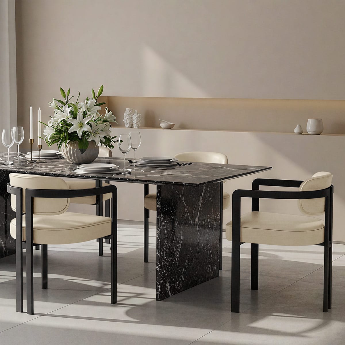 Silla Cuero Auténtico - Kara Crema
