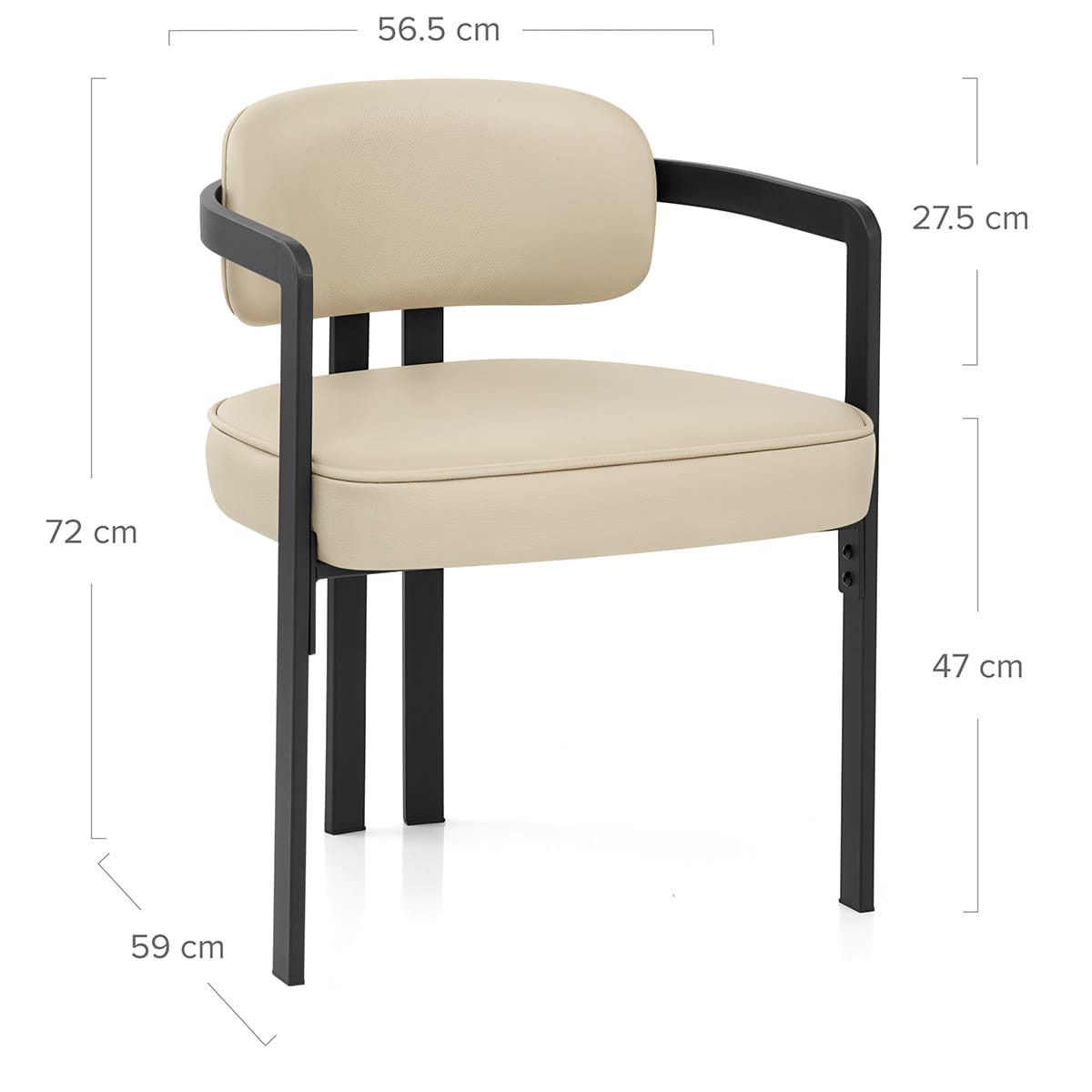 Silla Cuero Auténtico - Kara Crema
