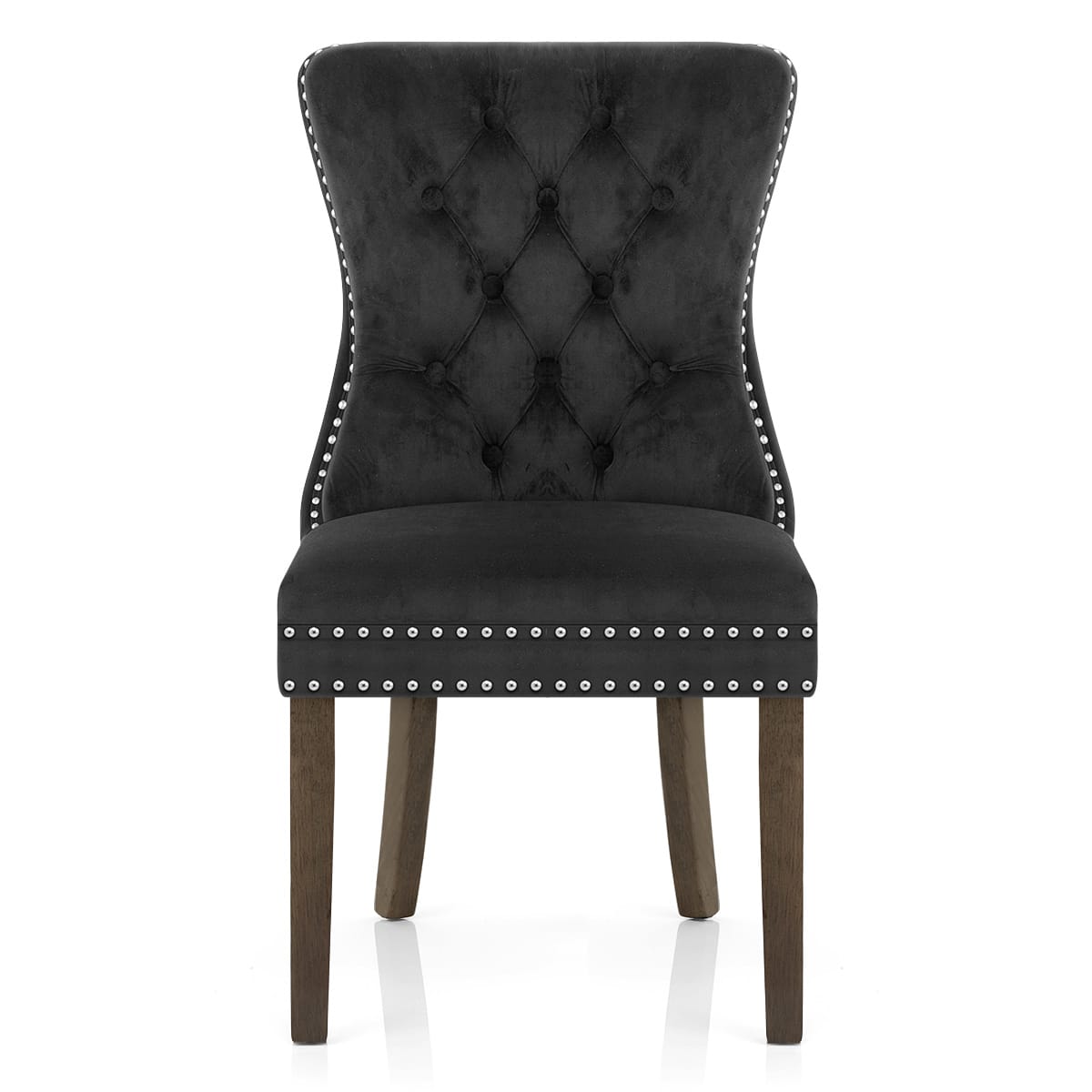 Silla Terciopelo Madera - Kensington Negro