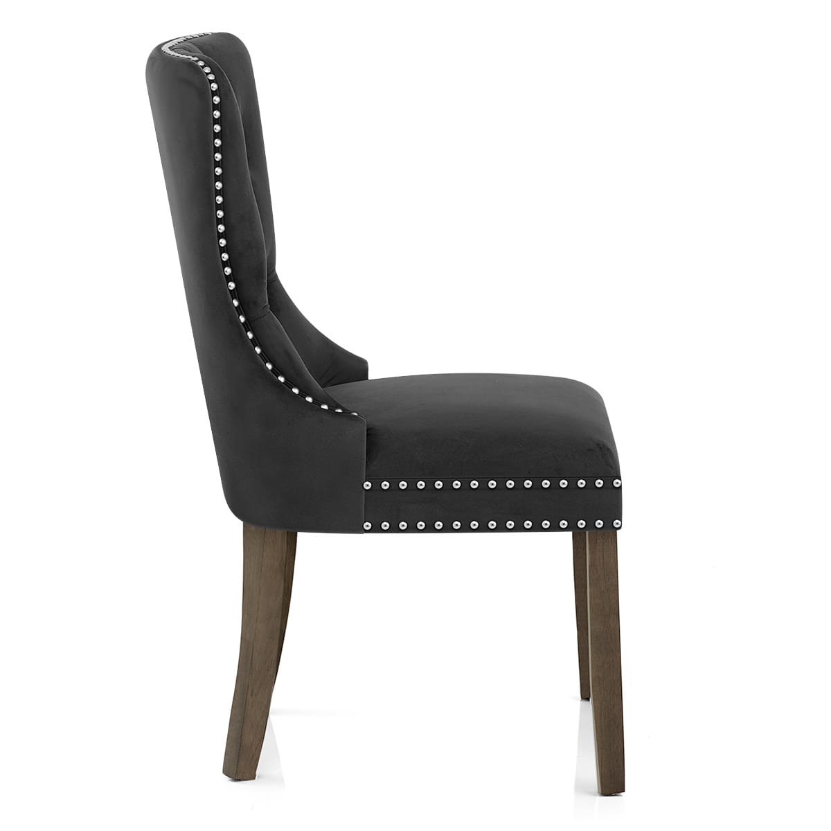 Silla Terciopelo Madera - Kensington Negro