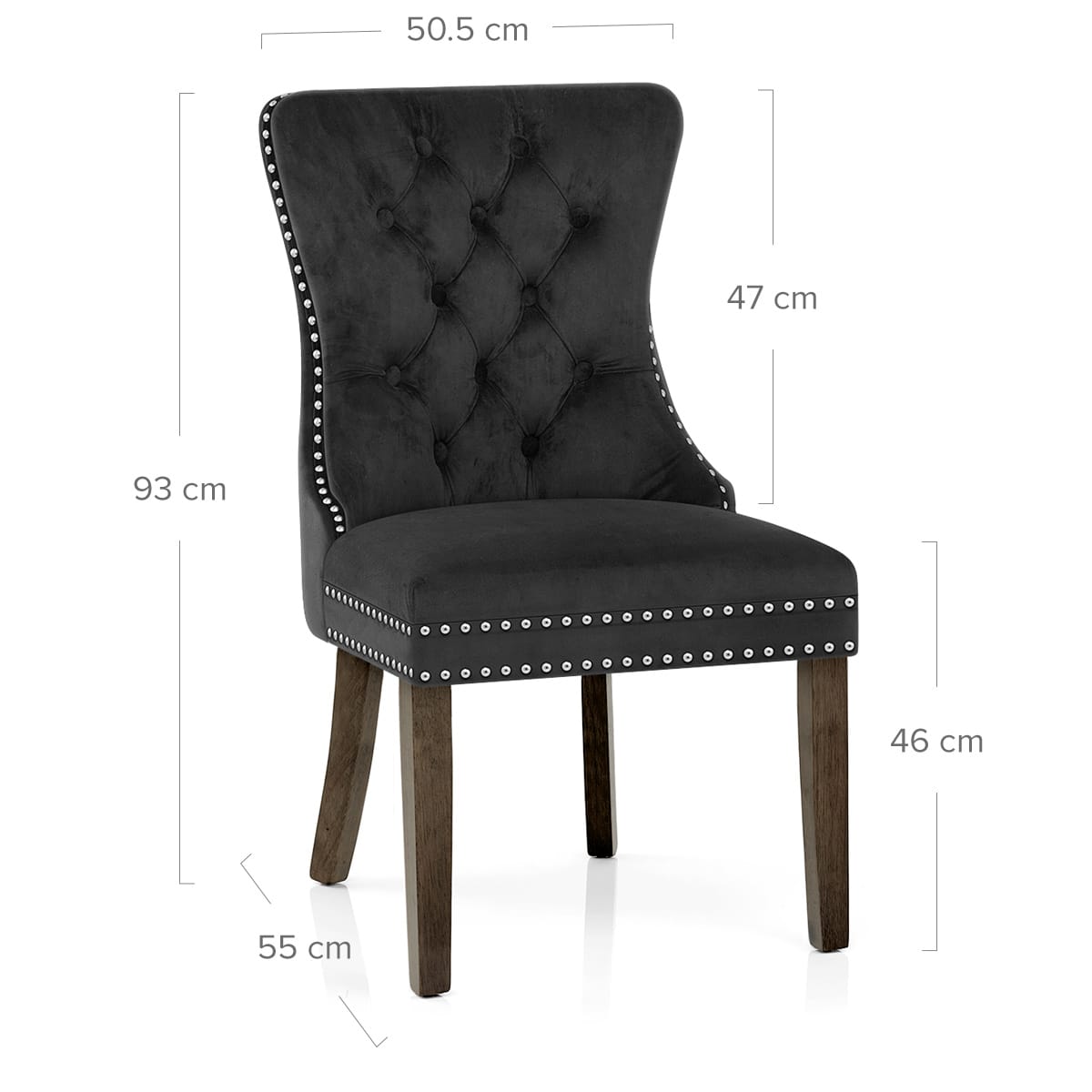 Silla Terciopelo Madera - Kensington Negro
