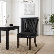Silla Terciopelo Madera - Kensington Negro
