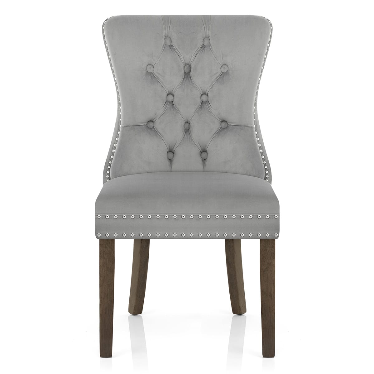 Silla Terciopelo Madera - Kensington Gris