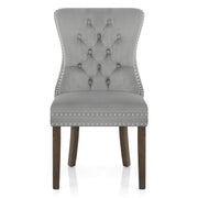 Silla Terciopelo Madera - Kensington Gris