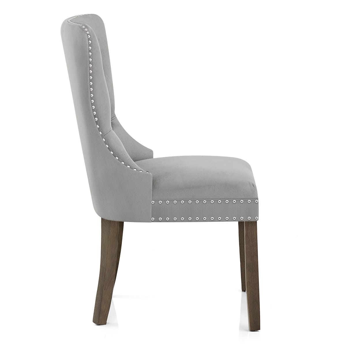 Silla Terciopelo Madera - Kensington Gris