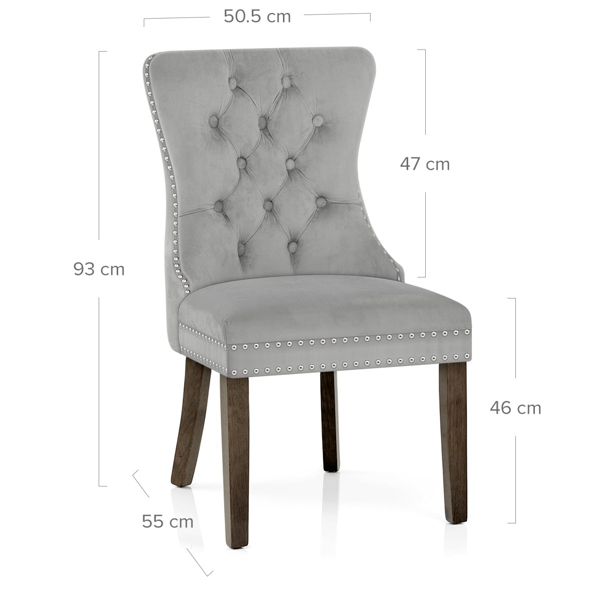 Silla Terciopelo Madera - Kensington Gris