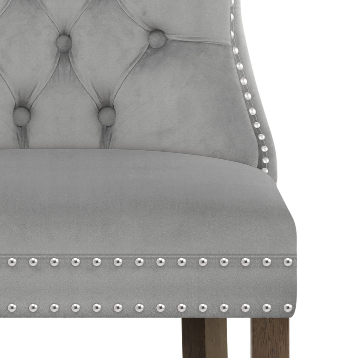 Silla Terciopelo Madera - Kensington Gris