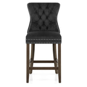 Taburete Terciopelo Madera - Kensington Negro