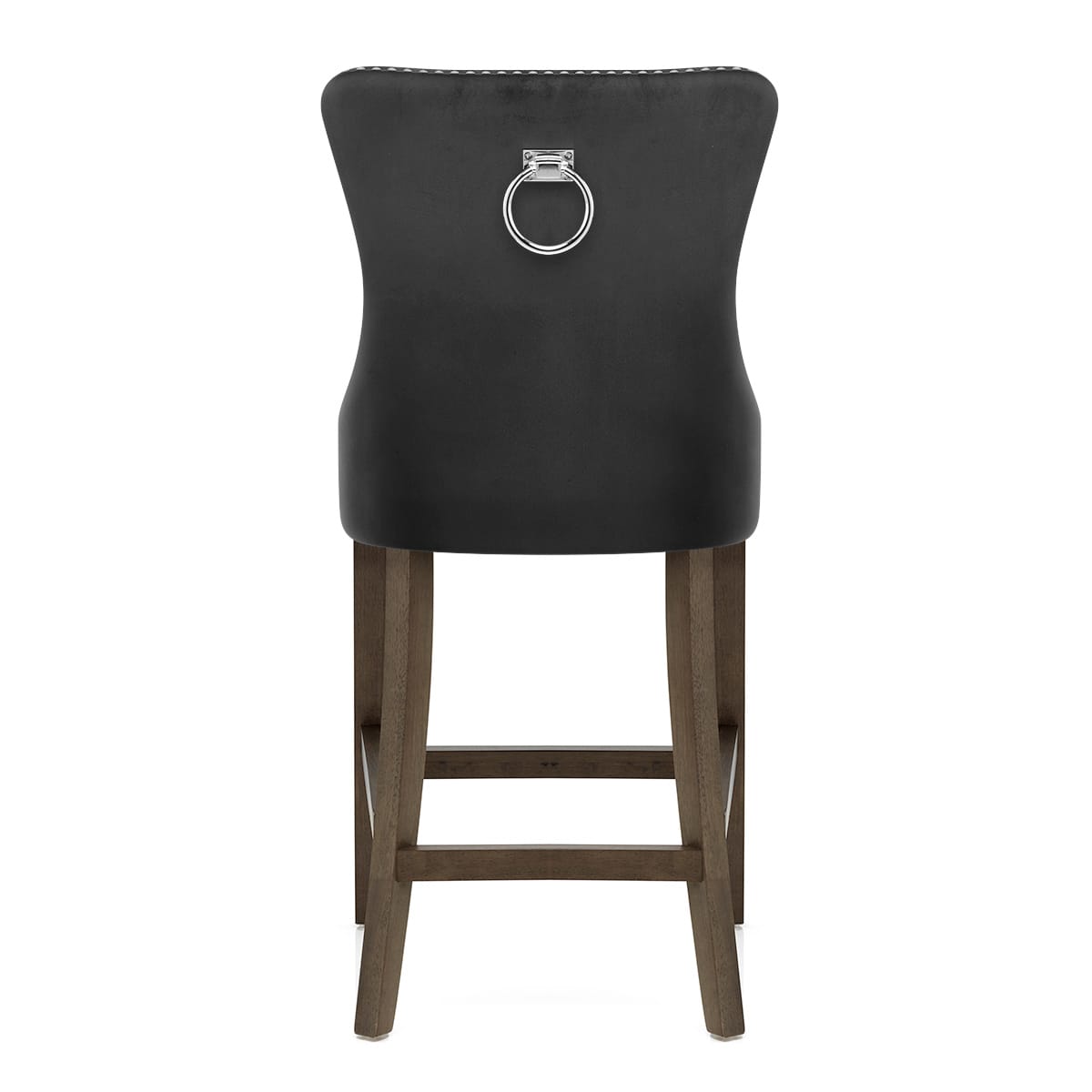 Taburete Terciopelo Madera - Kensington Negro