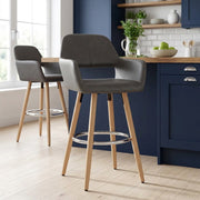 Taburete Polipiel Antiguo Madera - Kite Gris