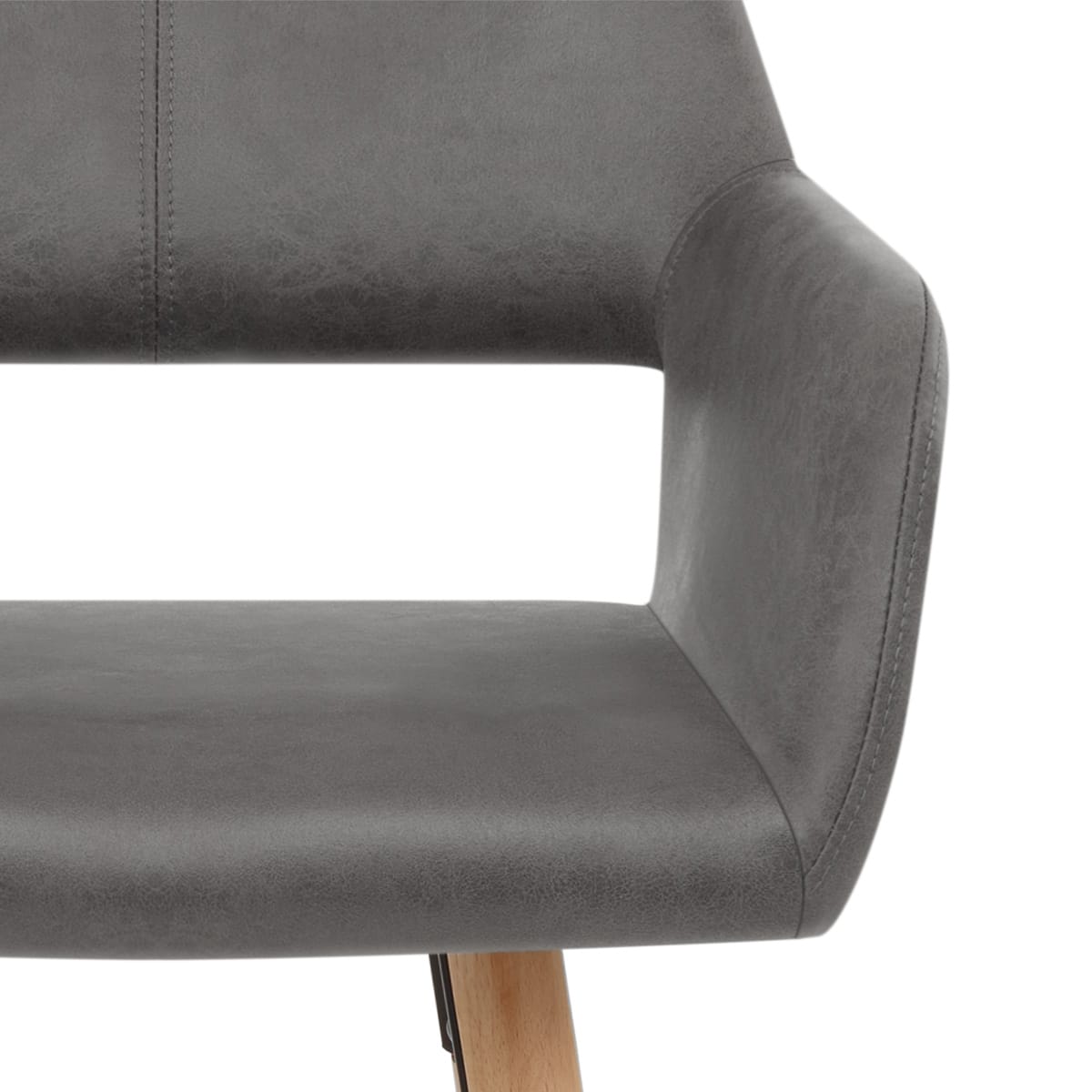 Taburete Polipiel Antiguo Madera - Kite Gris