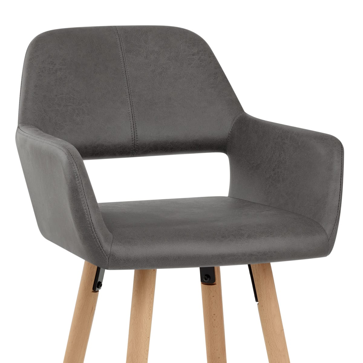 Taburete Polipiel Antiguo Madera - Kite Gris