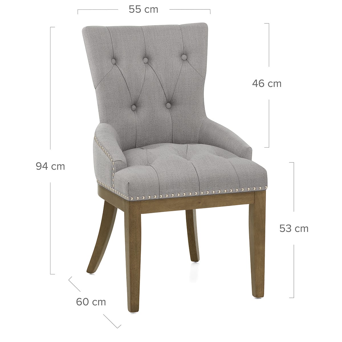 Silla Tela Madera - Knightsbridge Gris