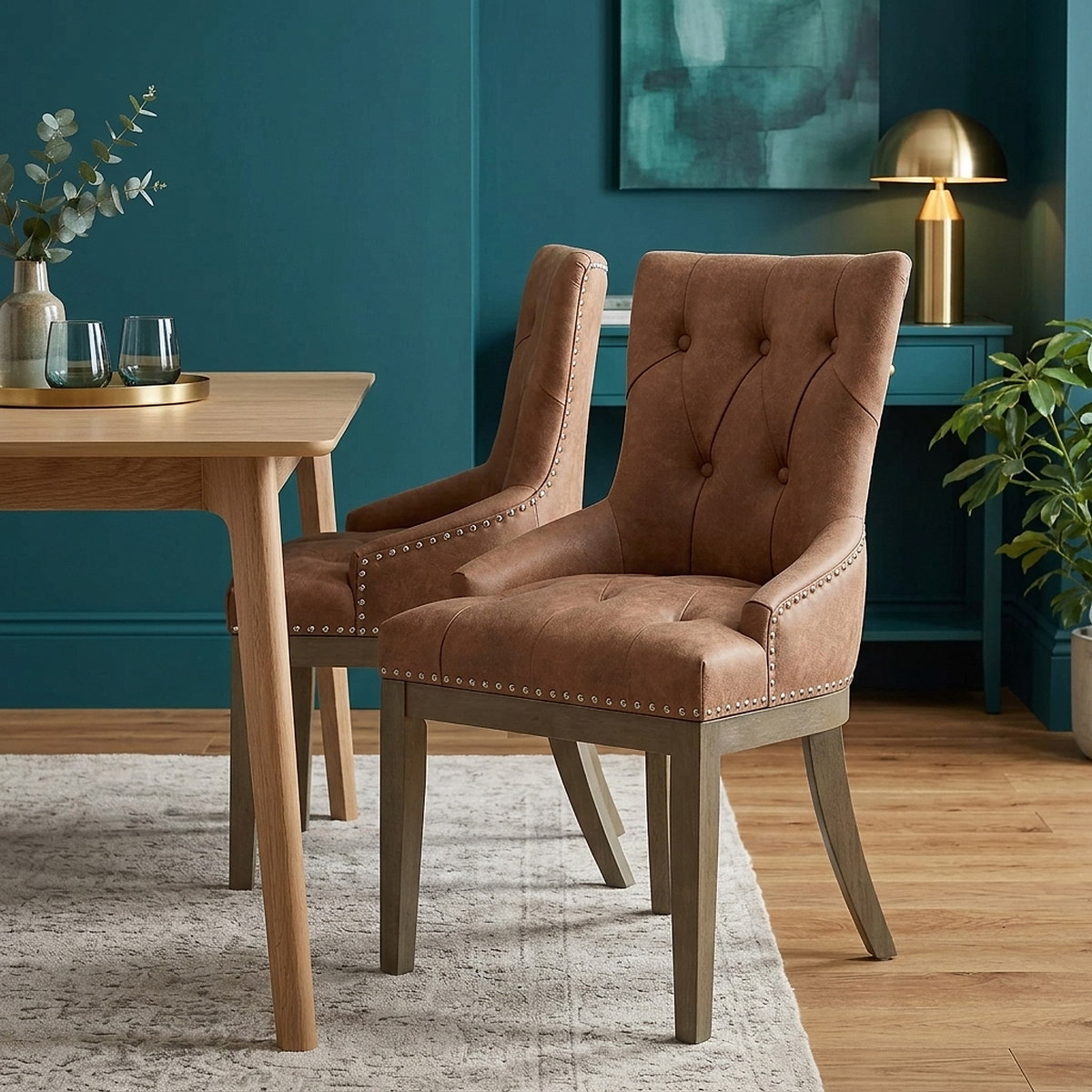 Silla Polipiel Roble - Knightsbridge Marrón