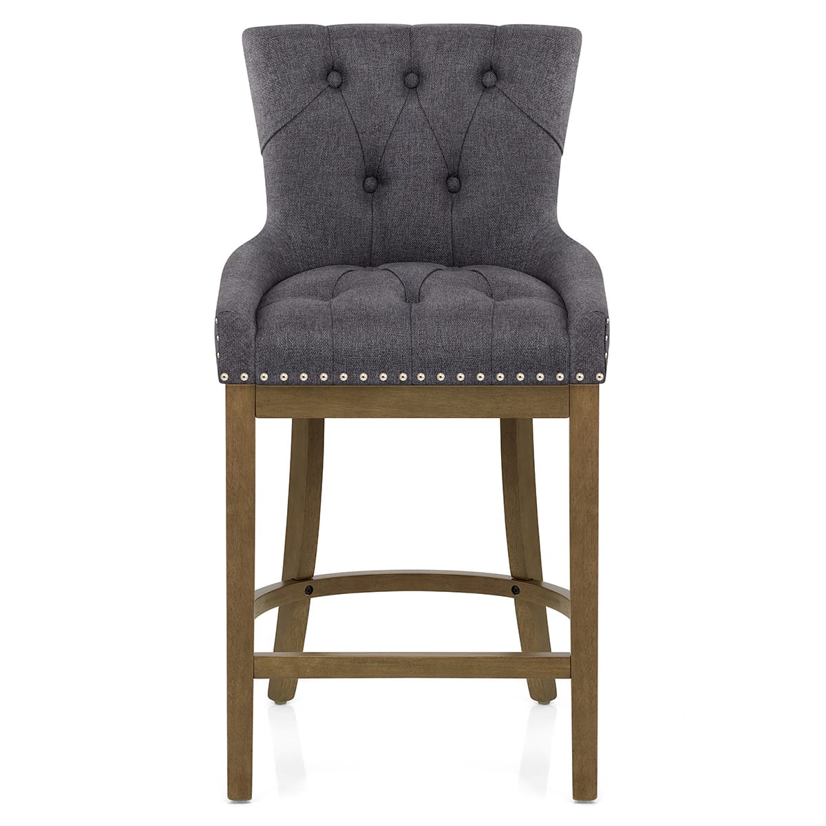 Taburete Madera Tela - Knightsbridge Gris Oscuro