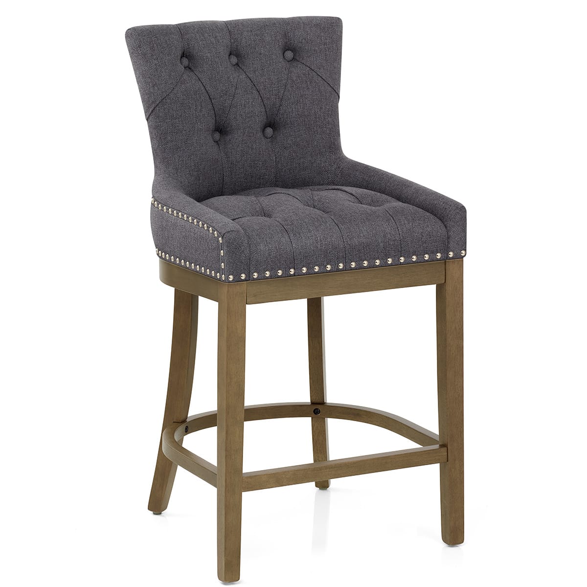 Taburete Madera Tela - Knightsbridge Gris Oscuro
