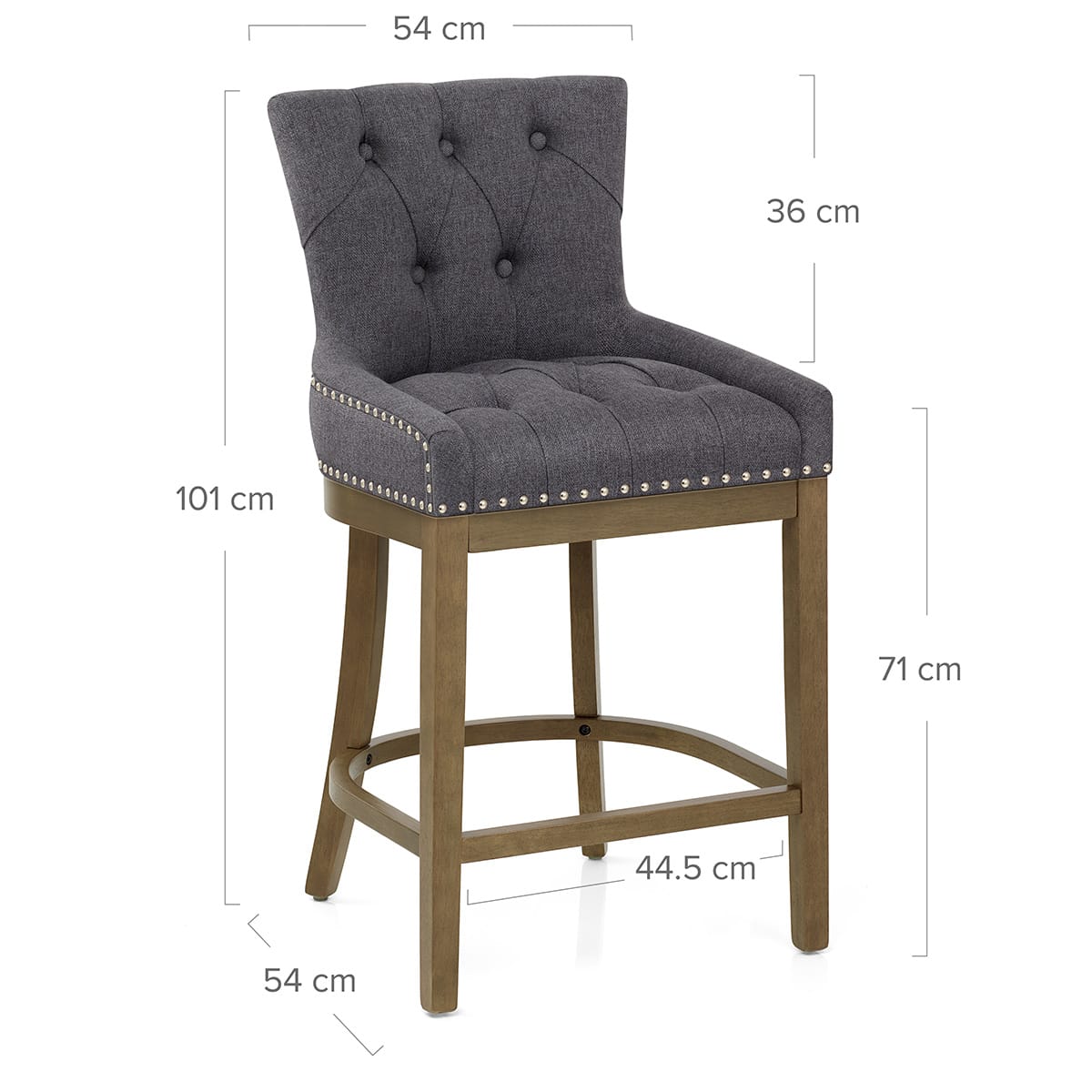 Taburete Madera Tela - Knightsbridge Gris Oscuro