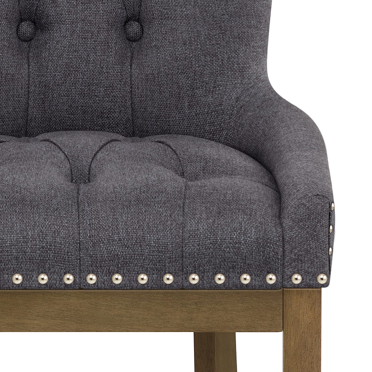 Taburete Madera Tela - Knightsbridge Gris Oscuro