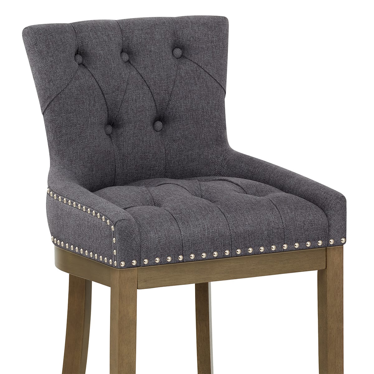 Taburete Madera Tela - Knightsbridge Gris Oscuro