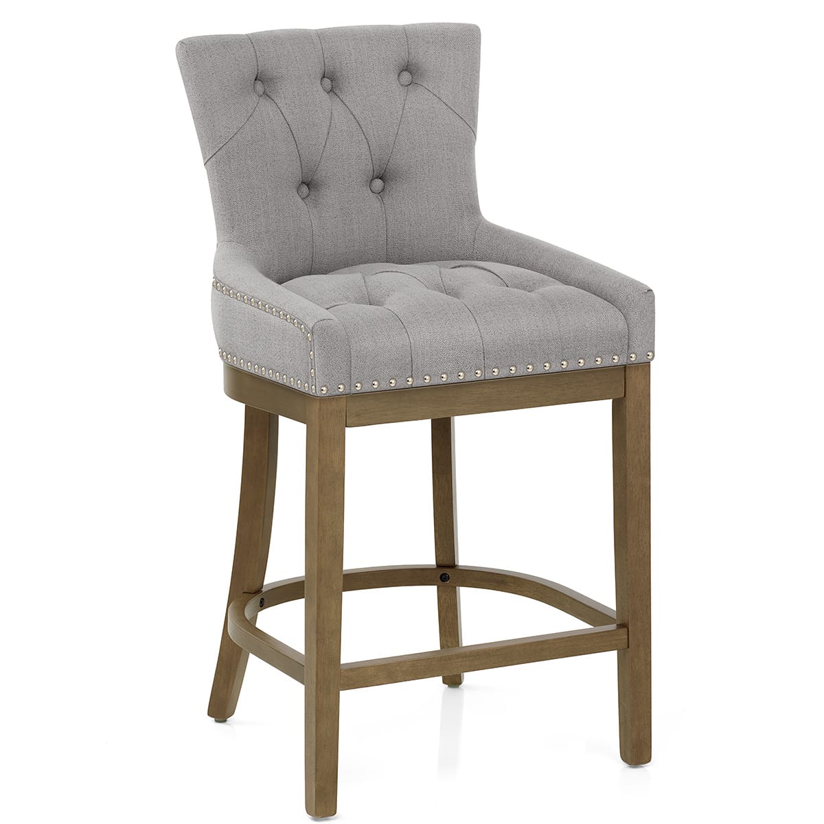 Taburete Madera Tela - Knightsbridge Gris