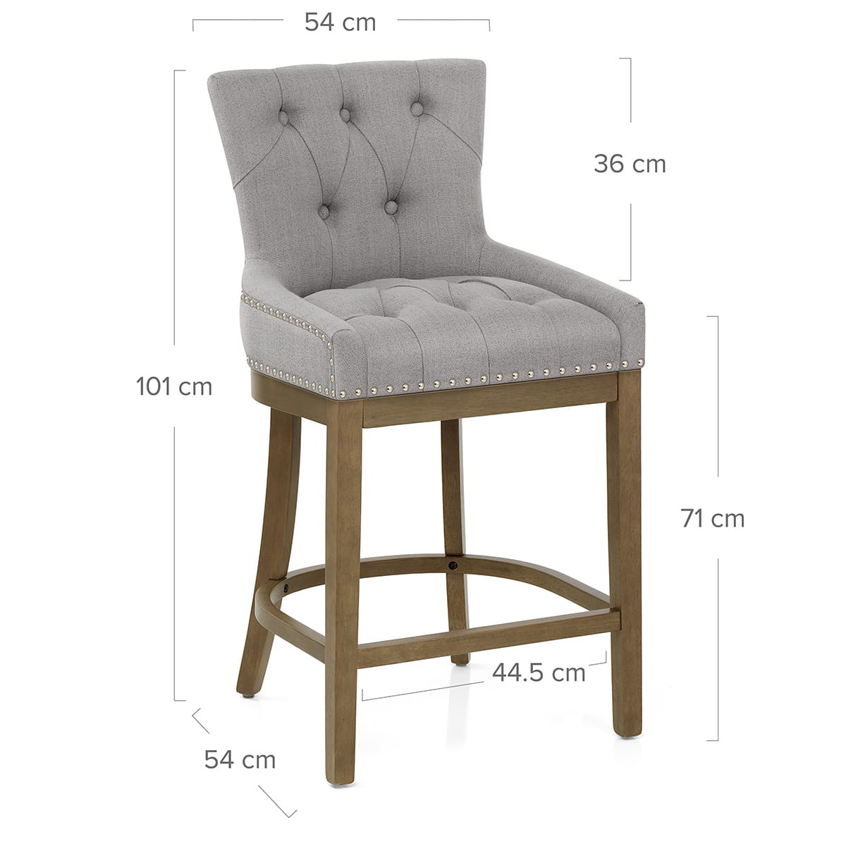 Taburete Madera Tela - Knightsbridge Gris