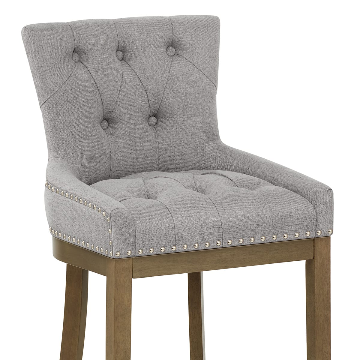 Taburete Madera Tela - Knightsbridge Gris