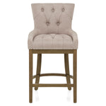 Taburete Madera Tela - Knightsbridge Gris Pardo