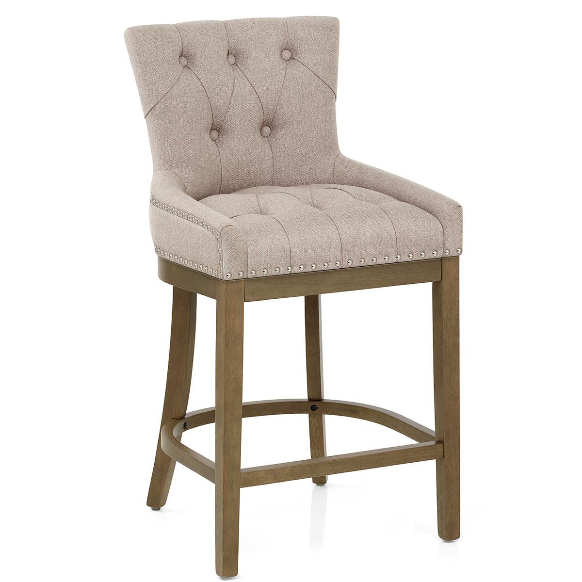 Taburete Madera Tela - Knightsbridge Gris Pardo