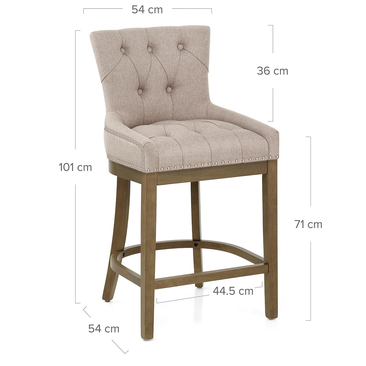 Taburete Madera Tela - Knightsbridge Gris Pardo