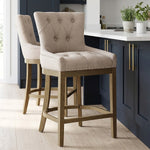 Taburete Madera Tela - Knightsbridge Gris Pardo