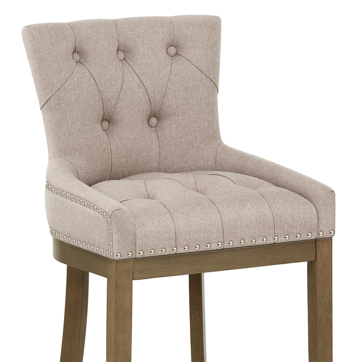 Taburete Madera Tela - Knightsbridge Gris Pardo